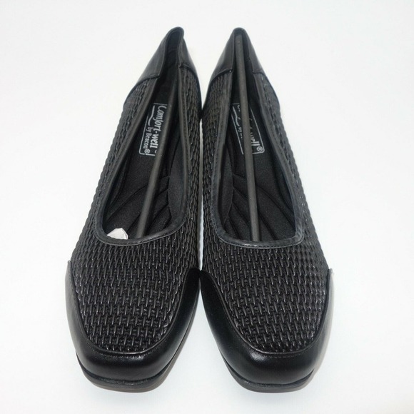 NEW Comfort-well Beacon Stretch-n-Form Pumps Black Square Medium Heel Shoes 7.5 - Picture 1 of 7